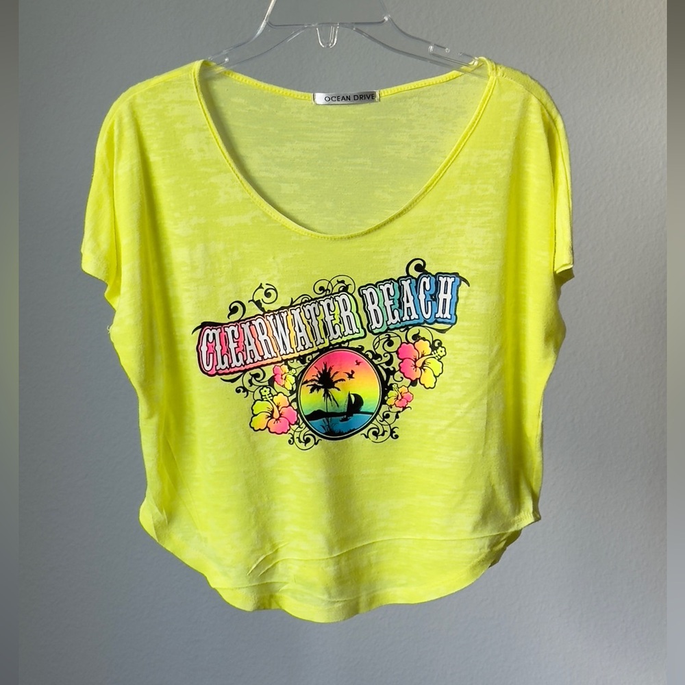 Ocean Drive Women's Yellow Graphic Top, one size